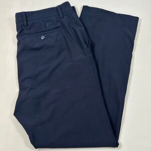 FootJoy Golf Pants Men 38x31 Navy Blue Performance Stretch Flat Front Athletic